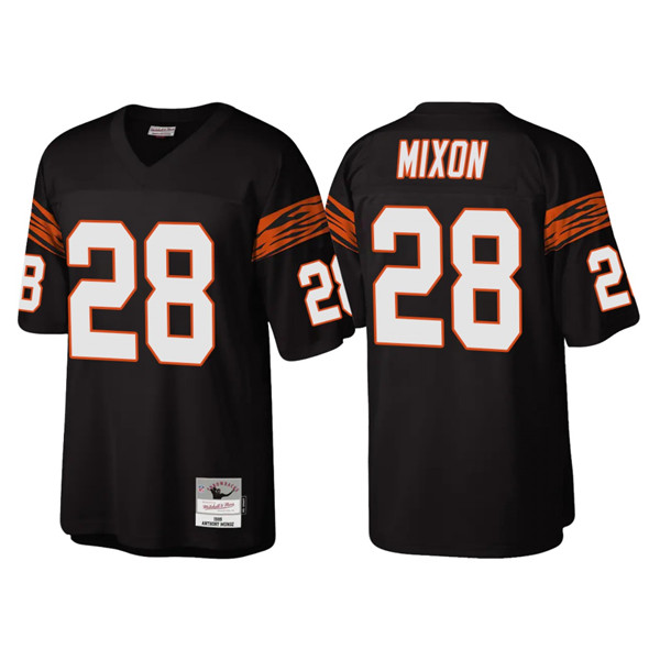 Men's Cincinnati Bengals #28 Joe Mixon Black Throwback Legacy Stitched Jersey Men's Cincinnati Bengals #28 Joe Mixon Black Throwback Legacy Stitched Jersey